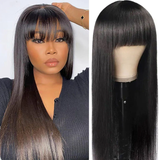 【Taylor】20 inches Straight 4X4 Lace Closure Human Hair Wig With Bang