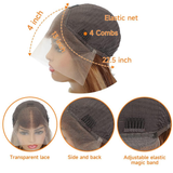 【Aisha】Ombre Highlight Lace Frontal Human Hair Wigs Short Bob Lace Front Wig 10-16 inches