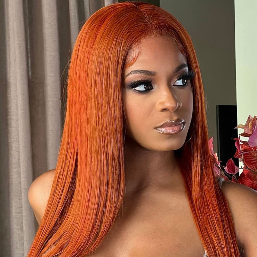 【Susan】Ginger 4X4 Lace Closure Wig Straight Wig Transparent Lace Closure Human Hair Wigs BEAUDIVA