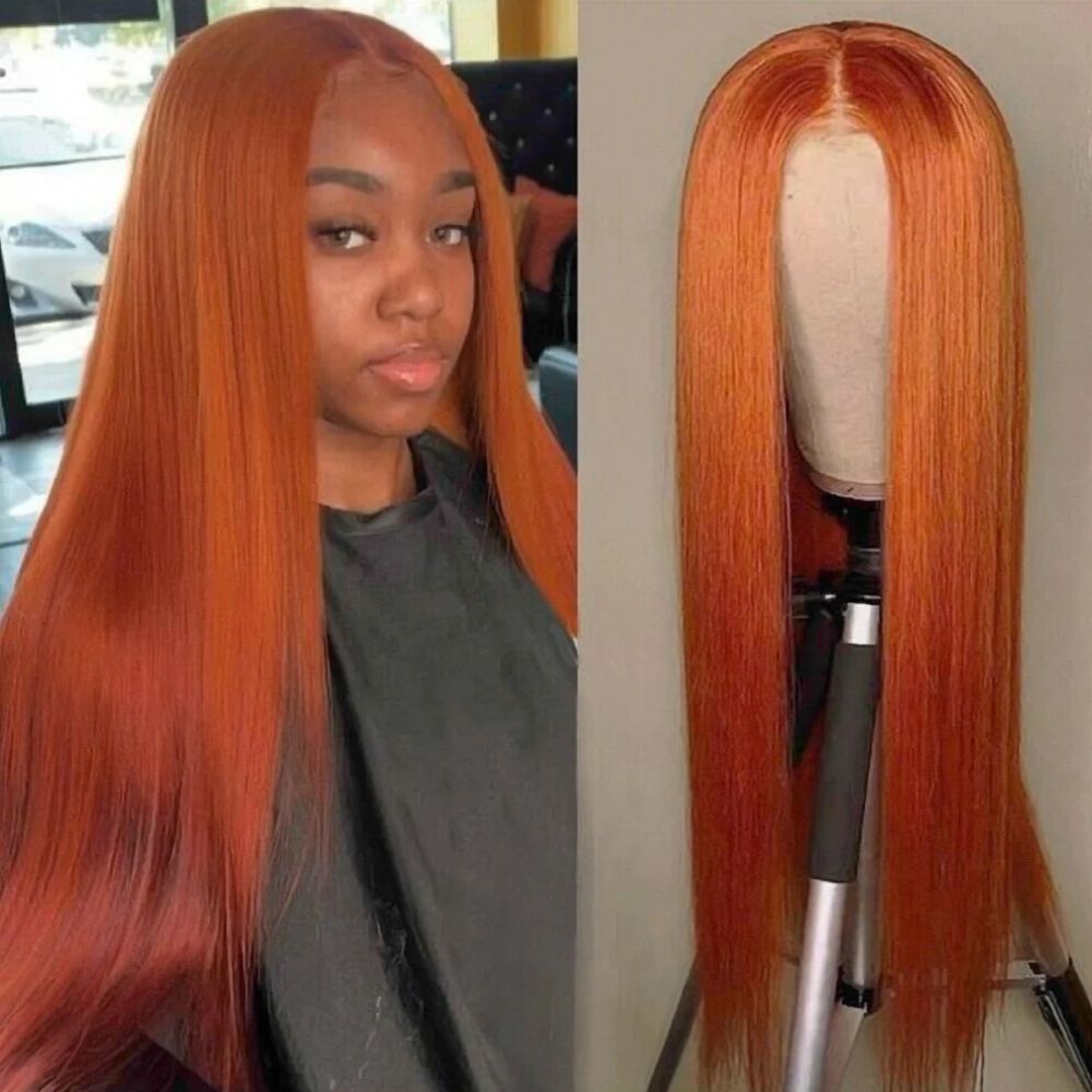 【Susan】Ginger 4X4 Lace Closure Wig Straight Wig Transparent Lace Closure Human Hair Wigs BEAUDIVA