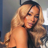 Beaudiva 27# Honey Blonde Body Wave 13X4X1 Lace Front Wig Human Hair Wigs Plucked Baby Hair