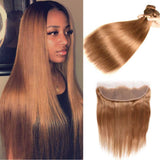 Beaudiva 30# Brazilian Straight Hair With Frontal 3 Bundles With Frontal