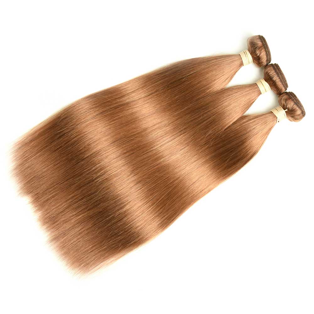 Beaudiva 30# Colored Hair 3 Bundles with Closure Straight Human Hair Bundles Deals