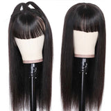 【Cora】 Bang Wig Straight Human Hair Wig Machine Made Wig With Baby Hair