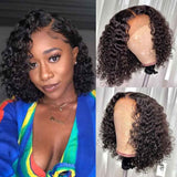 【Janet】TK41 : Short 4X4 Curly Lace Closure Bob Wig Human Hair Wigs BEAUDIVA
