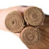 Beaudiva 27# Colored Hair 3 Bundles with Closure Straight Human Hair Bundles