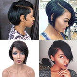 【Halle】TK42 : 13X4 Lace Pixie Short Straight Bob Wigs Pixie Cut BOB Wig Human Hair Pixie Lace Front Wigs