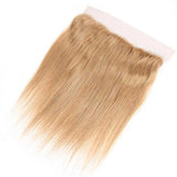 Beaudiva #27 Honey Blonde Straight 3 Bundles With Frontal Pre Colored 100% Human Hair