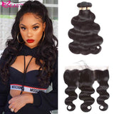 Beaudiva Trendy Body Wave 4 Bundles with Ear to Ear Frontal Virgin Human Hair Weaves