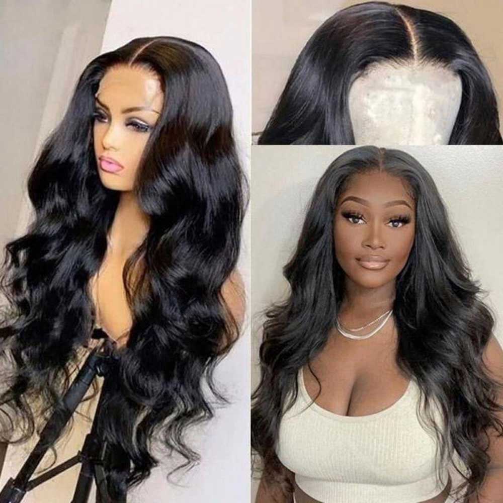 Beaudiva Body Wave Lace Closure Wig 100% Remy Human Hair Wigs 4x4 Lace Wig Pre-Plucked Baby Hair