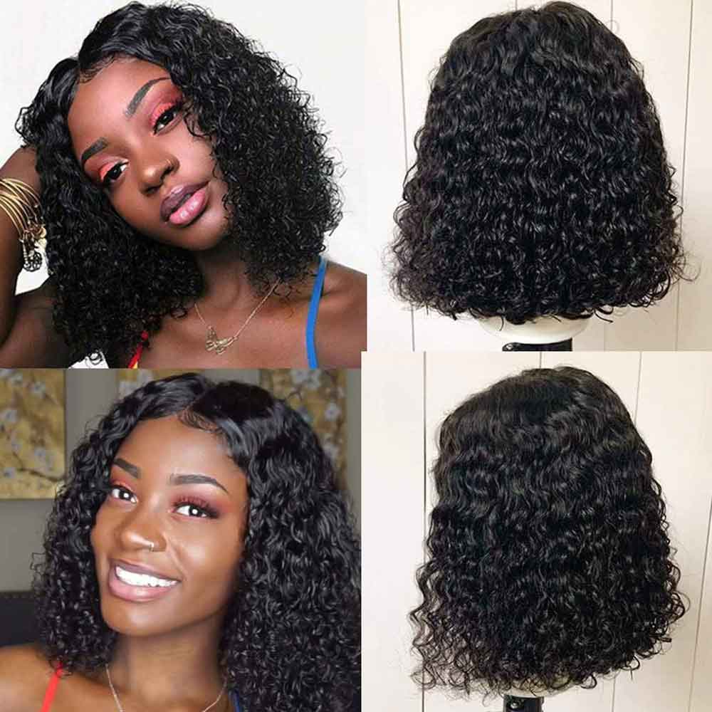 【Janet】TK41 : Short 4X4 Curly Lace Closure Bob Wig Human Hair Wigs BEAUDIVA