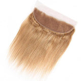 Beaudiva #27 Honey Blonde Straight 3 Bundles With Frontal Pre Colored 100% Human Hair