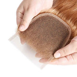 Beaudiva 27# Colored Hair 3 Bundles with Closure Straight Human Hair Bundles