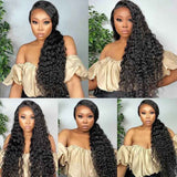 Beaudiva Deep Wave Human Hair Wigs Closure Wig  5x5 Lace Wig Pre Plucked Baby Hair