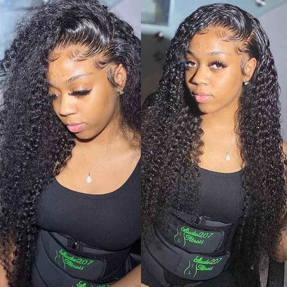 Beaudiva Jerry Curly Lace Front Wigs Human Hair 13x4 HD Lace Wigs for Women 180% Density