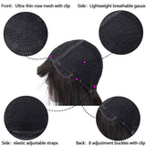 【Cora】 Bang Wig Straight Human Hair Wig Machine Made Wig With Baby Hair