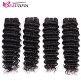 Beaudiva 10A 100% Remy Human Hair Bundles Deep Wave Human Hair Weaves 4 Bundles With Lace Closure