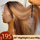 【Beyonce】TK03 : 13x4 Highlight Lace Front Wig Honey Blonde Brown Ombre Straight Wigs Pre Plucked Baby Hair