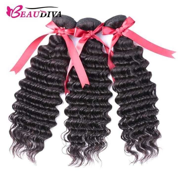Beaudiva Deep Wave Bundles 3 Bundles Deal Human Hair Brazilian Hair
