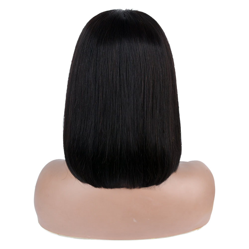 【Jennifer】TK10 : For Hot Days 13X4 Lace Front Short Straight Bob Wig Pre Plucked Natural Baby Hair Human Hair Wigs