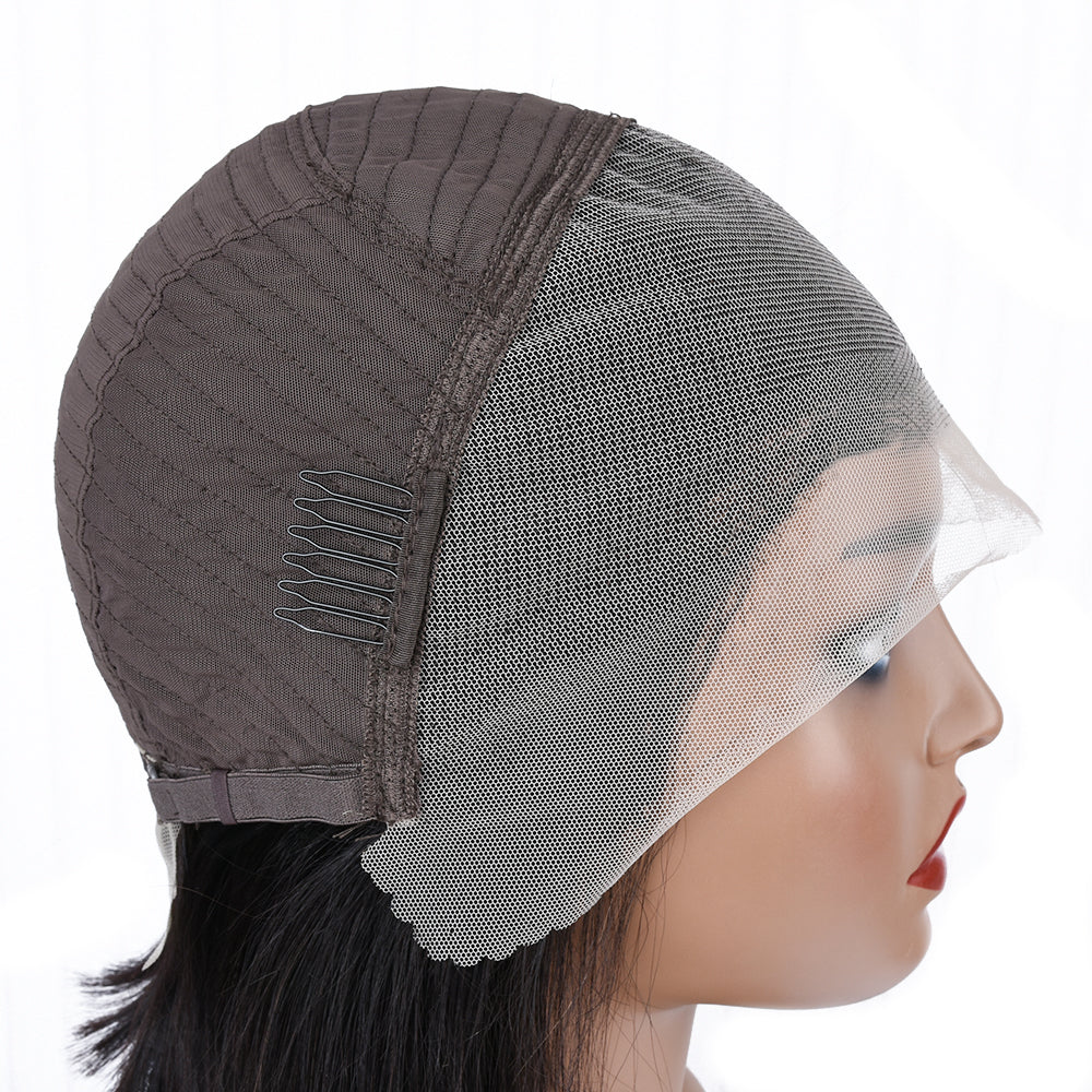 【Jennifer】TK10 : For Hot Days 13X4 Lace Front Short Straight Bob Wig Pre Plucked Natural Baby Hair Human Hair Wigs