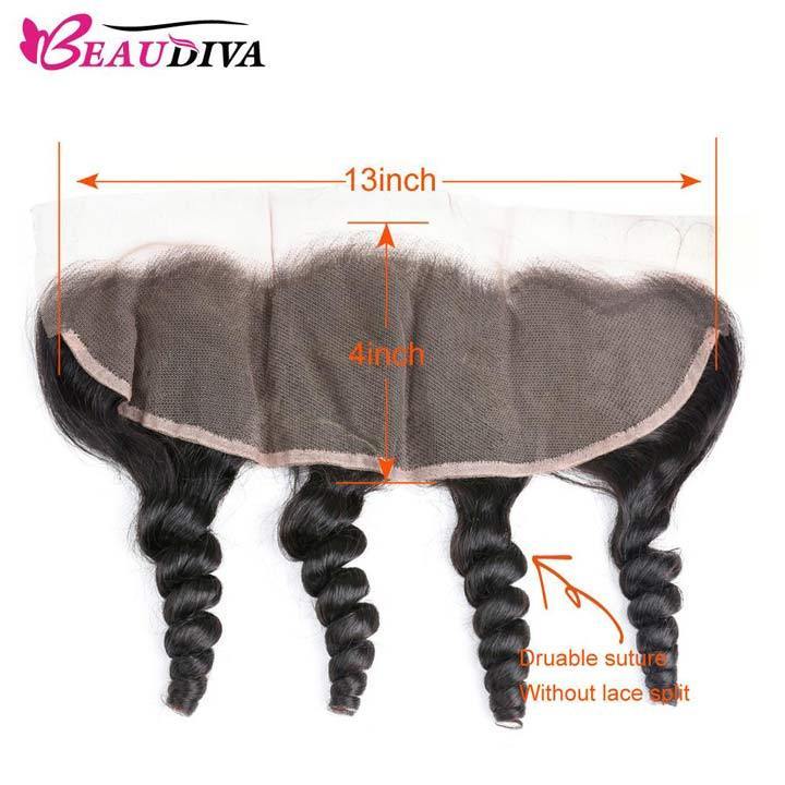 Beaudiva Loose Wave 4 Bundles With Lace Frontal Brazilian Virgin Remy Human Hair