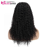 Beaudiva Kinky Curly Human Hair Wigs 4X4 Invisible Lace Closure Wig Lace Wig