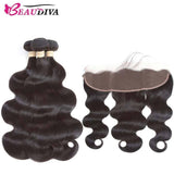 Beaudiva Trendy Body Wave 4 Bundles with Ear to Ear Frontal Virgin Human Hair Weaves
