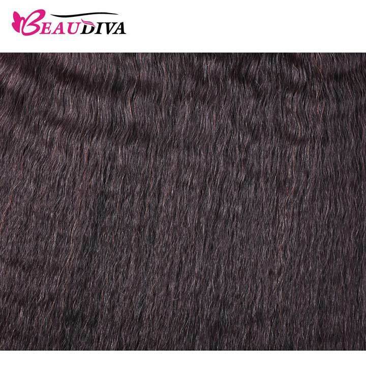 Beaudiva Kinky Straight Weaves 4 Bundles Deal Brazilian Human Virgin Hair