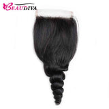 Beaudiva 10A Loose Wave Bundles 4 Bundles With Lace Closure Human Hair Weaves