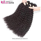 Beaudiva 10A Affordable Jerry Curly Human Hair Weaves 4 Bundles With Lace Closure 100% Human Hair Bundles