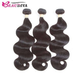 Beaudiva Body Wave 3 Bundles with Lace Frontal 100% Real Human Hair
