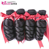 Beaudiva Loose Wave Human Hair Weave 4 Bundles Deal Virgin Human Hair