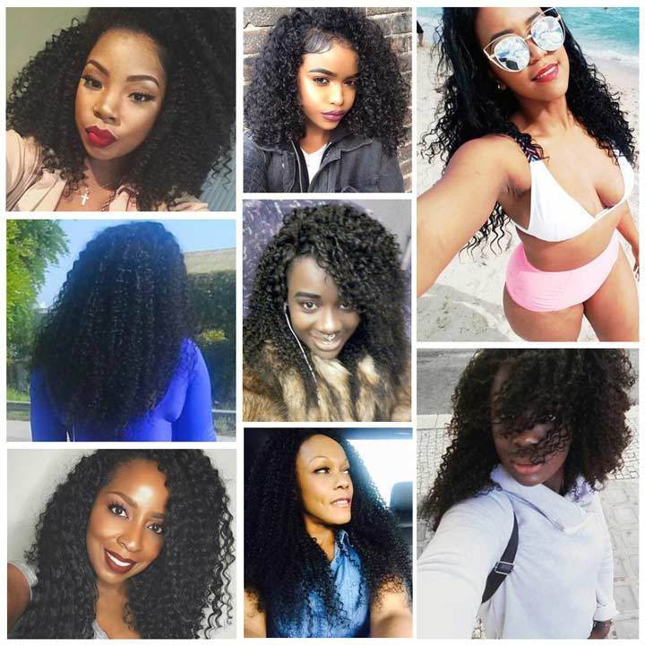 Beaudiva 10A Affordable Jerry Curly Human Hair Weaves 4 Bundles With Lace Closure 100% Human Hair Bundles