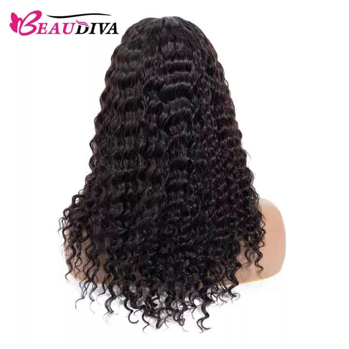 Beaudiva Human Hair Wigs 4x4 Lace Closure Wig Deep Wave Lace Wigs 100% Human Hair Wigs