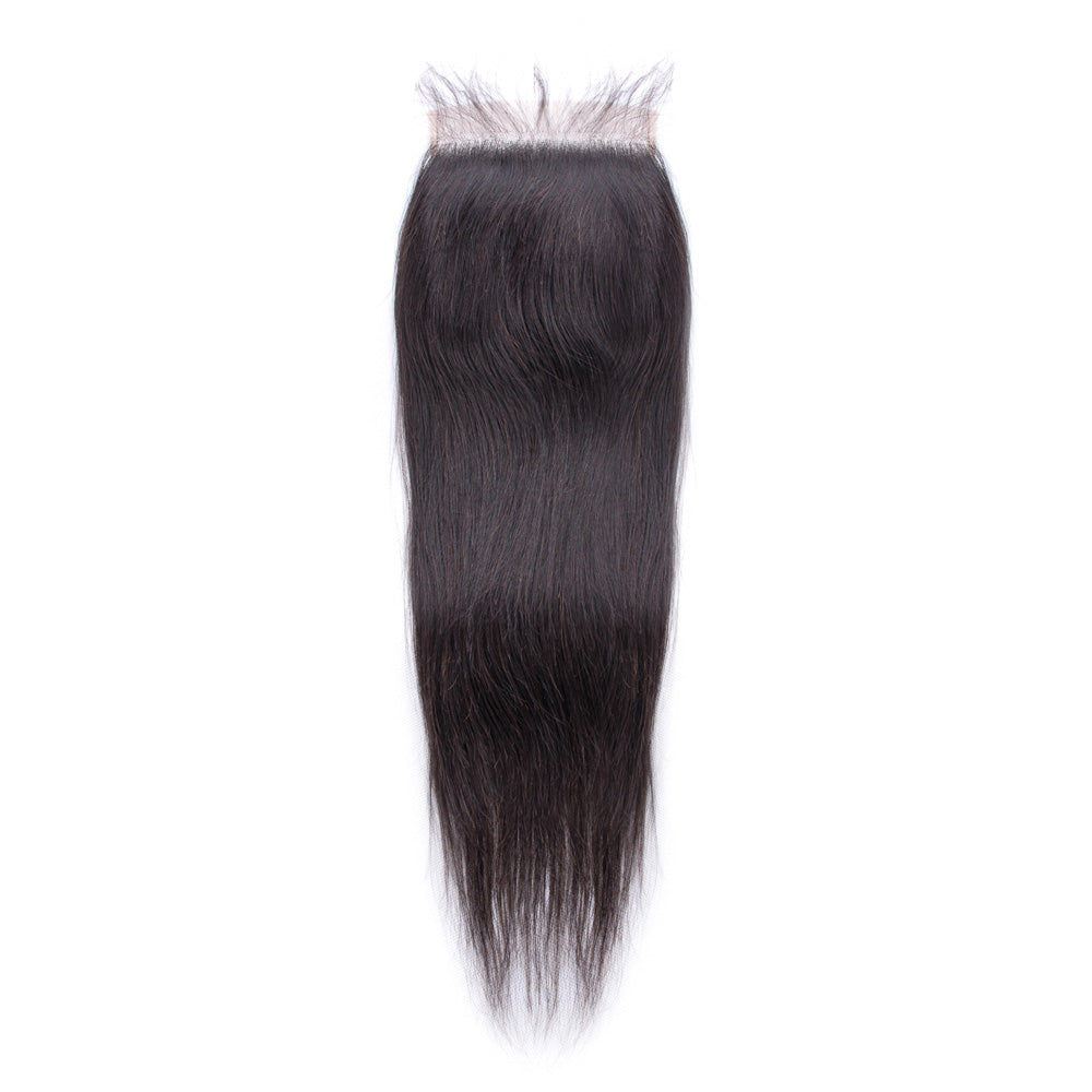 Beaudiva Straight Human Hair 3 Bundles With 5X5 Lace Closure