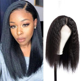 Beaudiva 100% Unprocessed Human Hair Kinky Straight 5x5 Lace Closure Wig