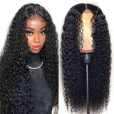 Beaudiva Kinky Curly Human Hair Wigs 4X4 Invisible Lace Closure Wig Lace Wig
