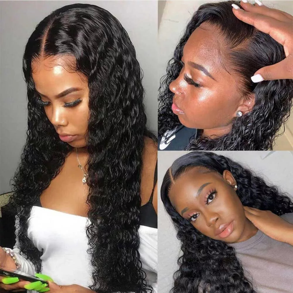 Beaudiva Deep Wave Human Hair Wigs Closure Wig  5x5 Lace Wig Pre Plucked Baby Hair