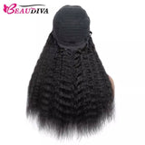 Beaudiva 100% Unprocessed Human Hair Kinky Straight 5x5 Lace Closure Wig