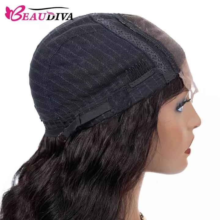 Beaudiva 100% Unprocessed Human Hair Kinky Straight 5x5 Lace Closure Wig