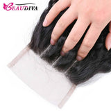 Beaudiva Curly 3 Bundles with Lace Closure 10A Human Hair Bundles Brazilian Hair Weaves
