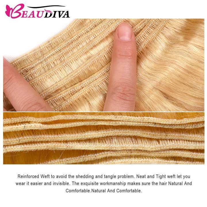 Beaudiva 3 Pcs/pack Straight 613 Blonde Bundles Virgin Brazilian Hair