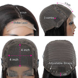 Beaudiva Human Hair Closure Wig 4×4 Body Wave Wigs Pre Plucked Bleached Knots with Baby Hair