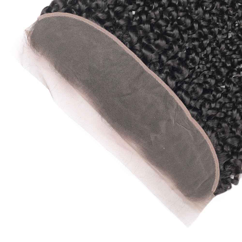 Beaudiva Virgin Remy Human Hair Kinky Curly Hair 4 Bundles With Lace Frontal Human Hair