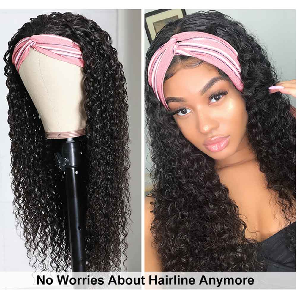 Beaudiva Super Affordable Kinky Curly Headband Wig Virgin Remy Human Hair