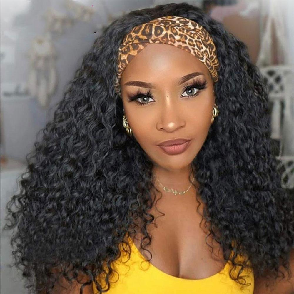Beaudiva Deep Wave Headband Wig Human Hair Wig 100% Virgin Remy Human Hair