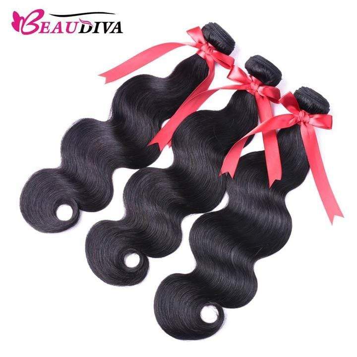 Beaudiva 10A Body Wave Bundles 3 Bundles With 4x4 Lace Closure Human Hair Weaves Lace Closure With Human Hair Bundles