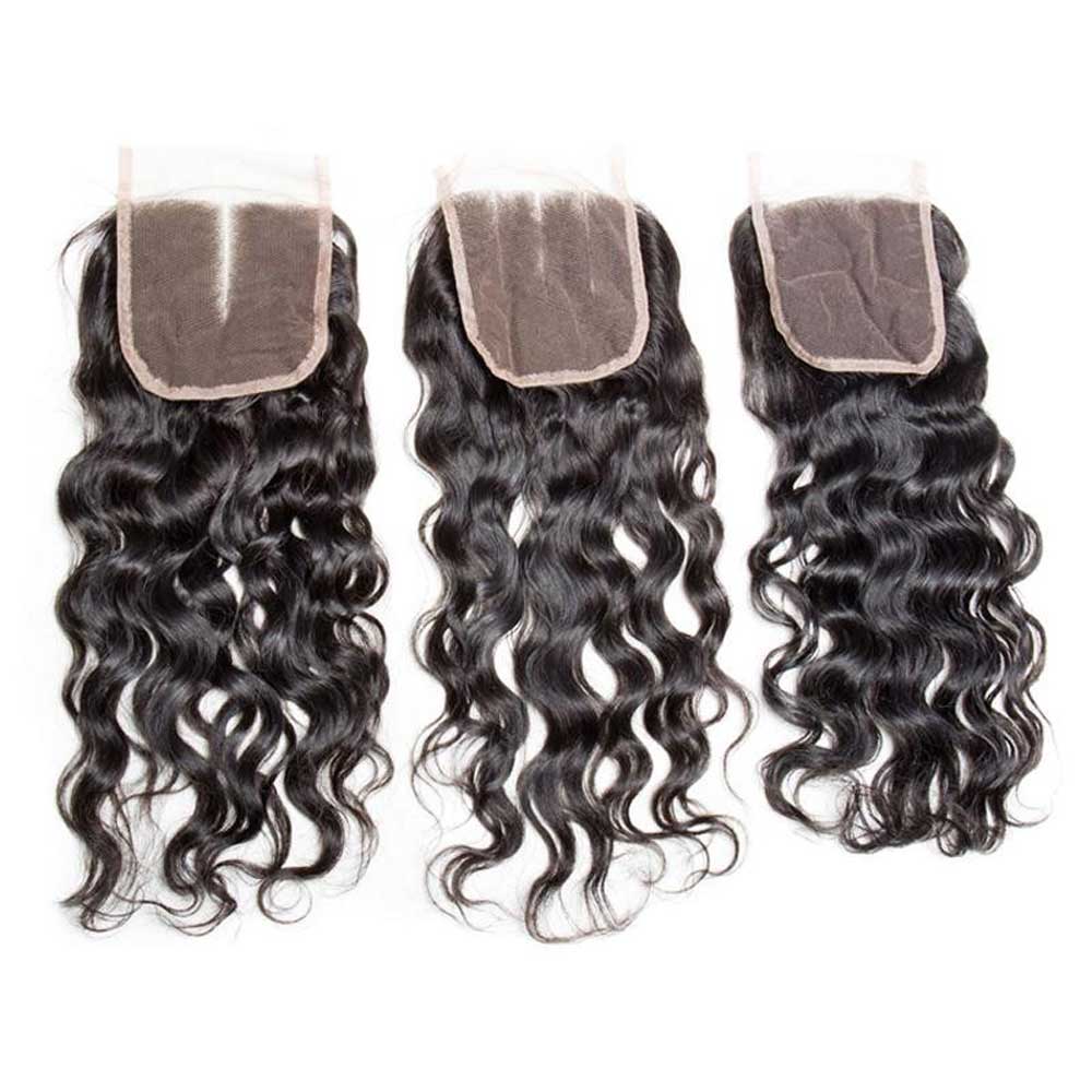 Beaudiva 10A Human Hair Bundles Water Wave Bundles 4 Bundles with 4x4 Lace Closure