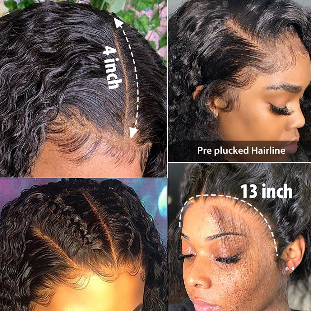 Beaudiva Deep Wave Human Hair Wigs Closure Wig  5x5 Lace Wig Pre Plucked Baby Hair
